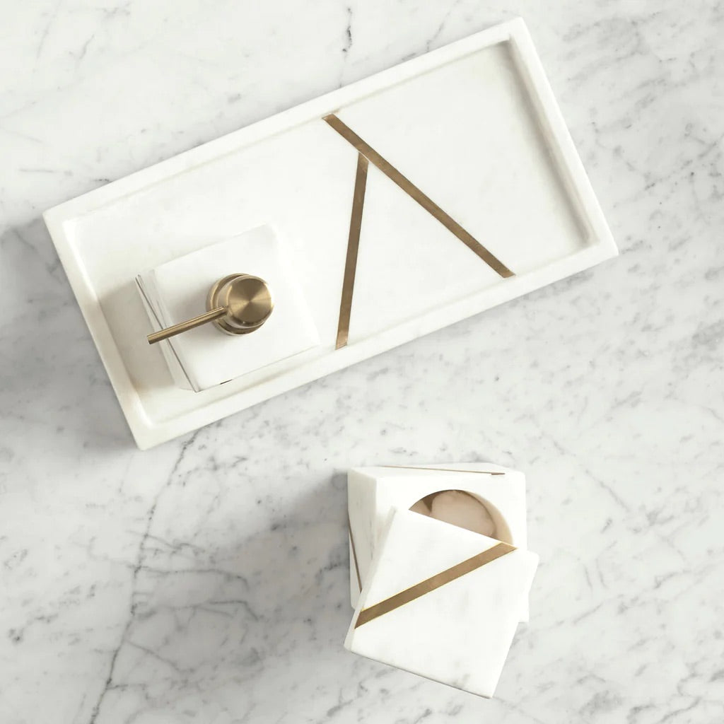 Marble Brass Bath Accessories