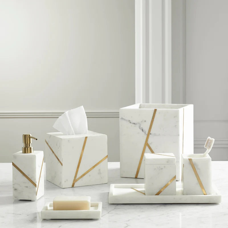 Marble Brass Bath Accessories