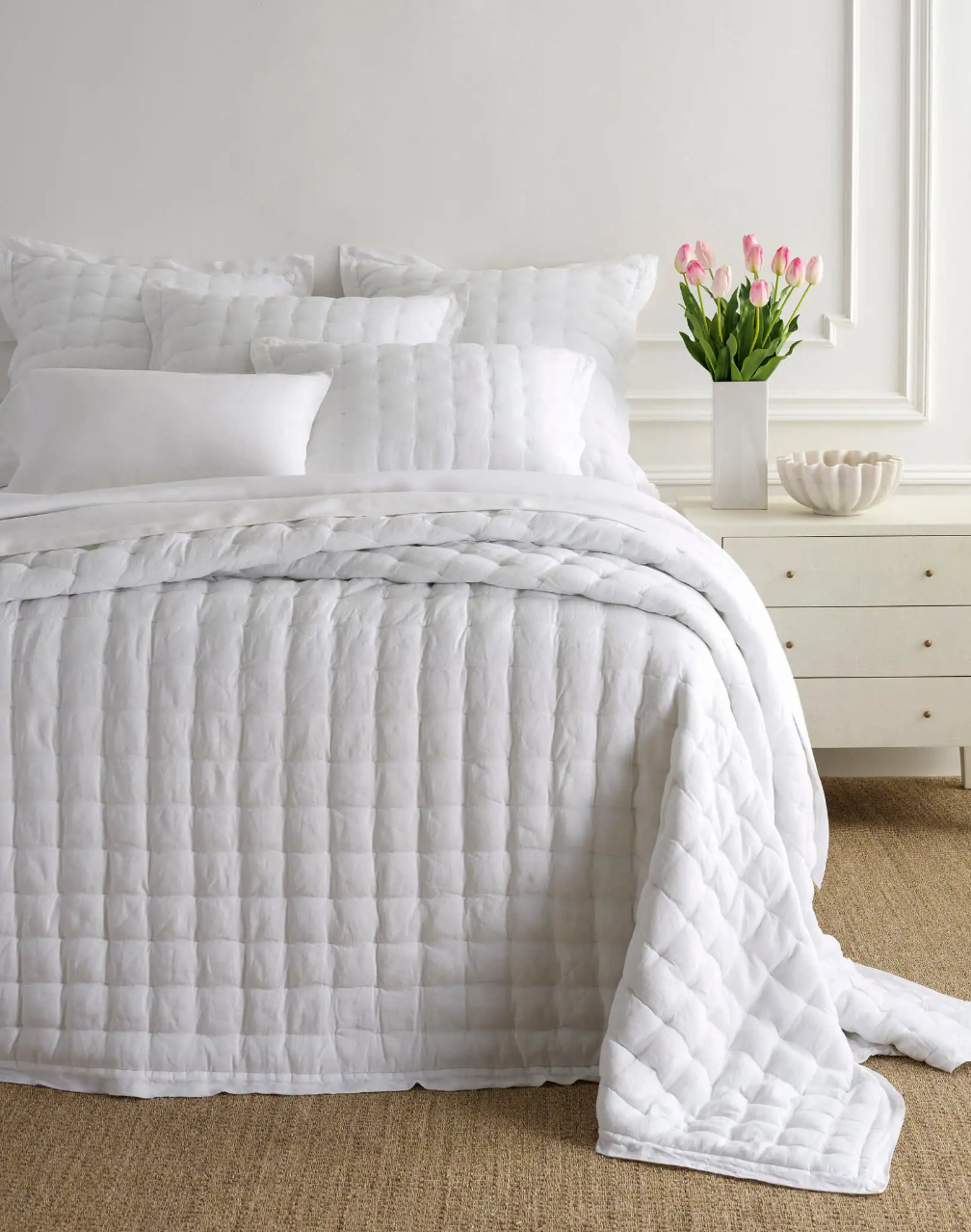 Pine Cone Hill by Annie Selke – Lush Linen White Puff – King