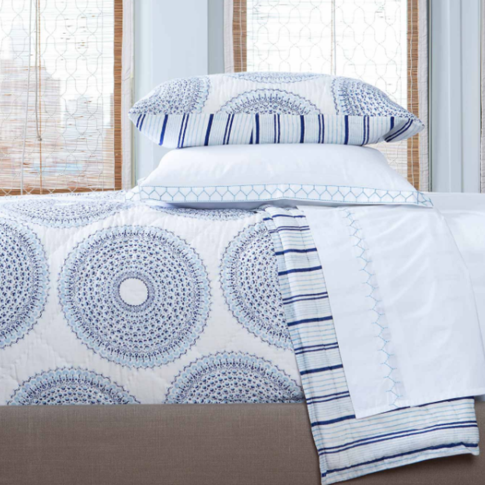 Lapis Cotton Coverlet