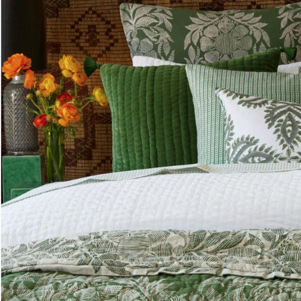 Coussins décoratifs en velours matelassé à la main