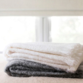 Fine Brushed Mohair Throw