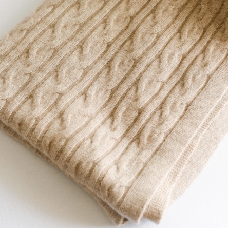 Cozy Cable Knit Cashmere Throw