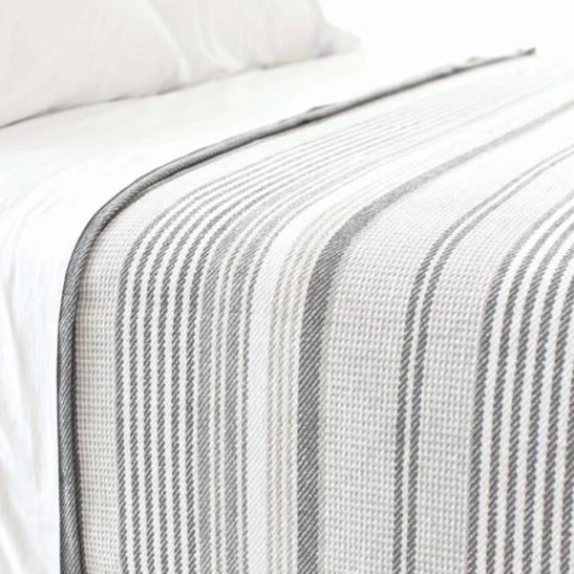 Gradation Ticking Blanket