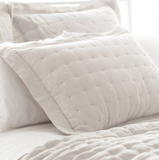 Brussels Single Quilted Euro Sham in Ivory